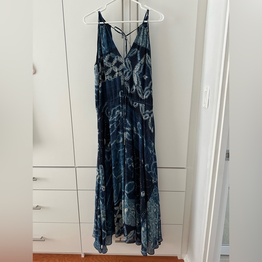 Polo Ralph Lauren cinch waist silk Maxi Dress